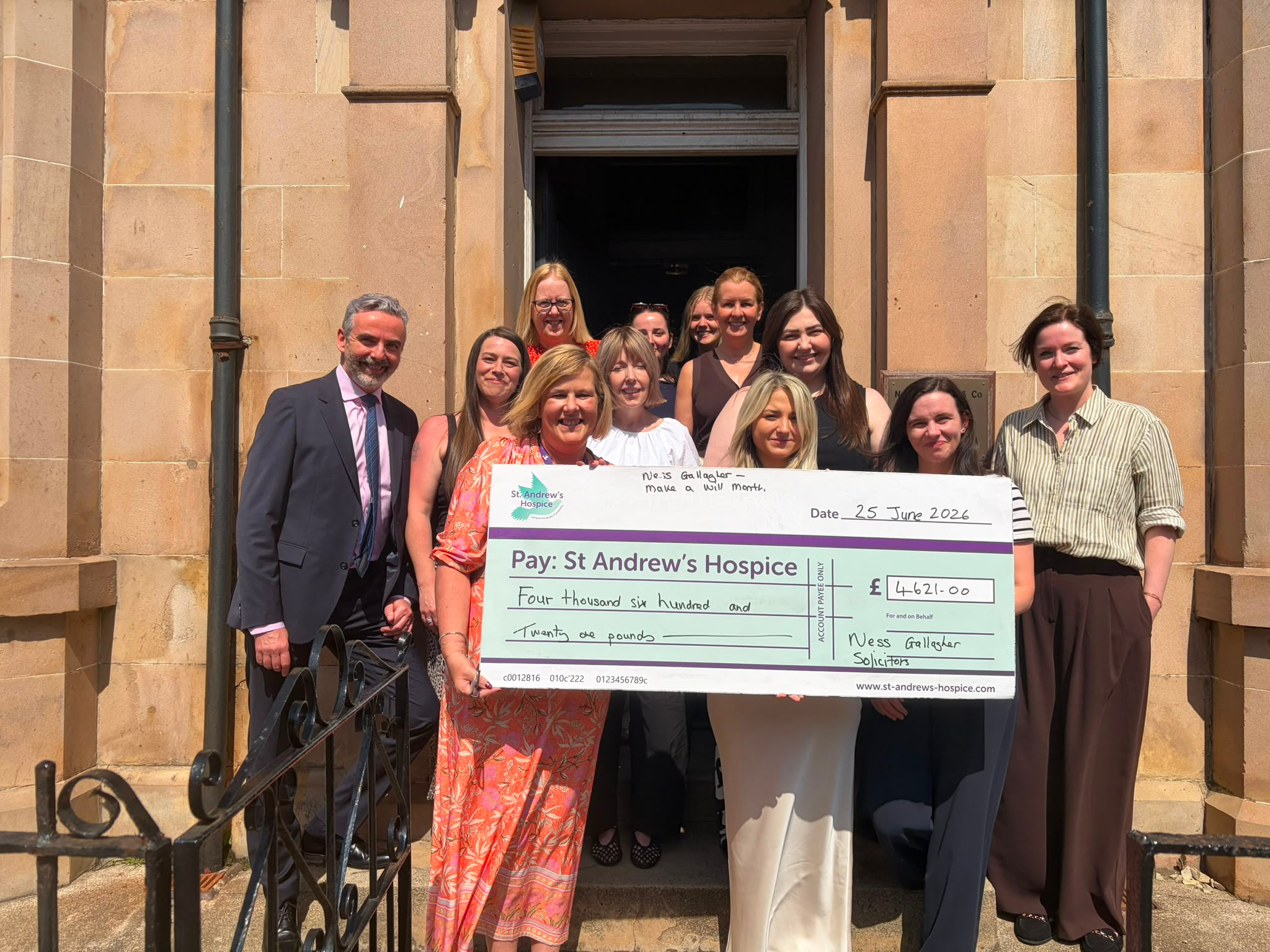Ness Gallagher raises more than £4,600 for St Andrew’s Hospice