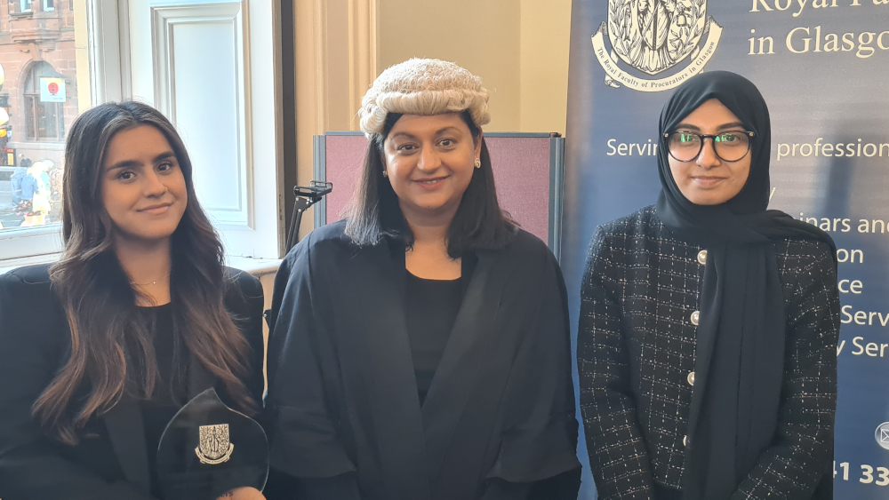 GCU students win inaugural Sheriff Principal's Mooting Competition