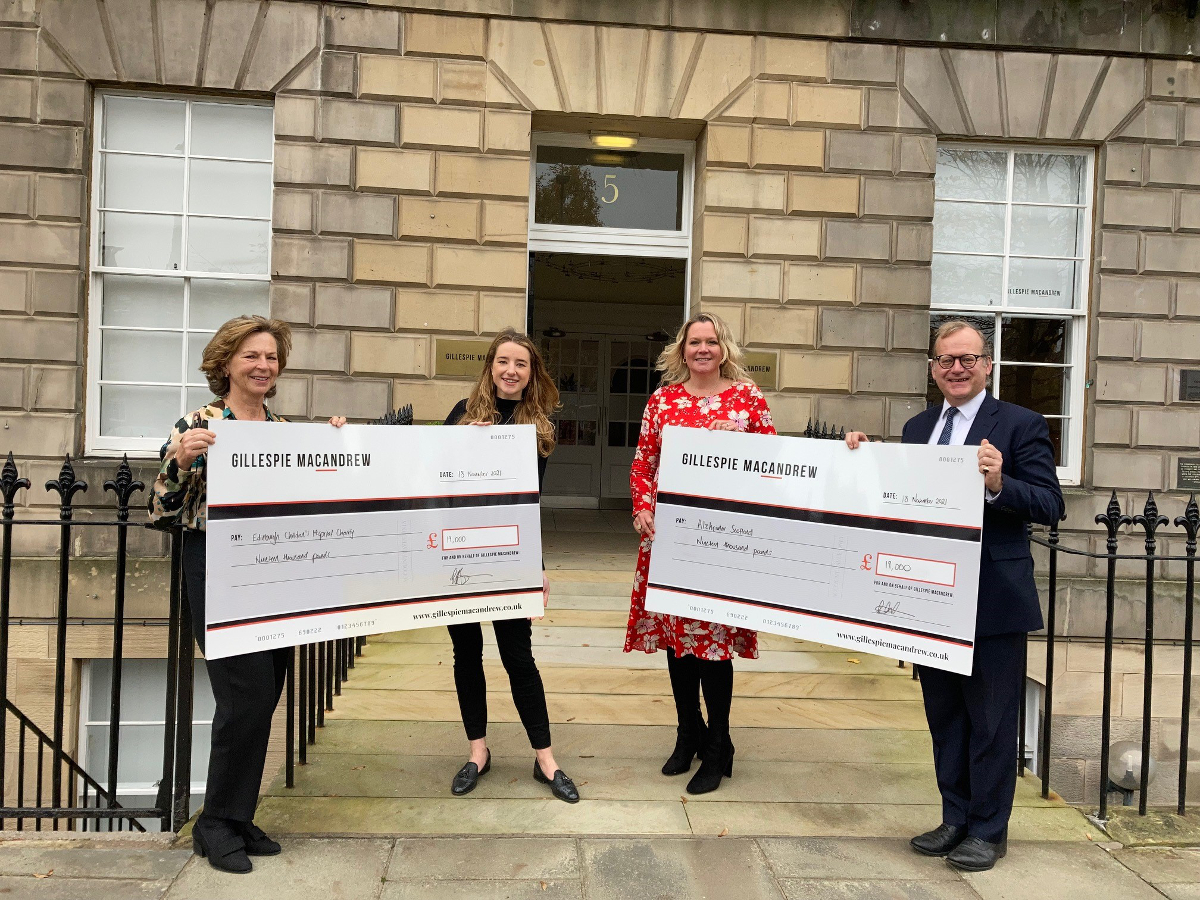 Gillespie Macandrew donates £38,000 to partner charities