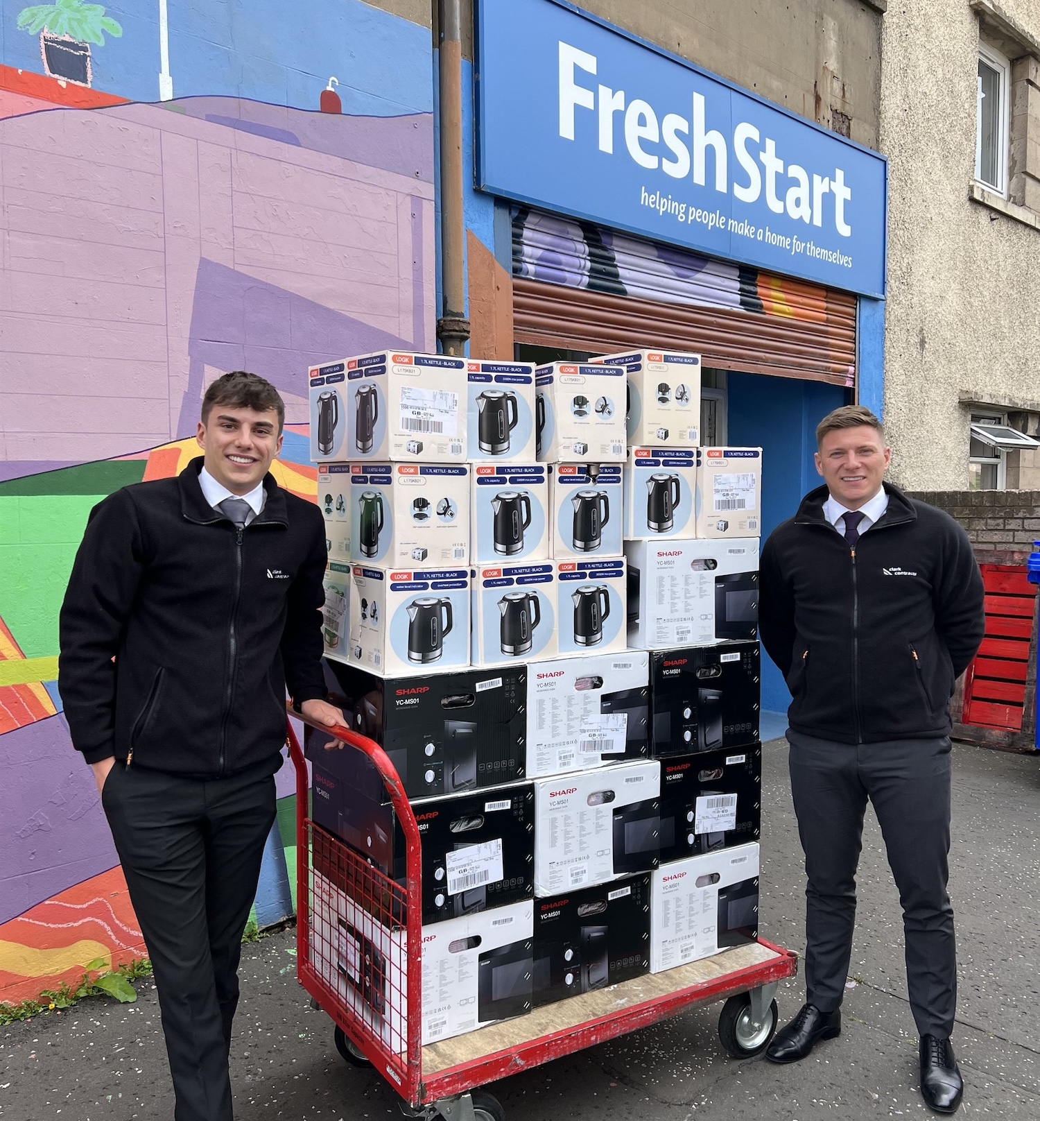 Clark Contracts donates household items to Fresh Start Scotland