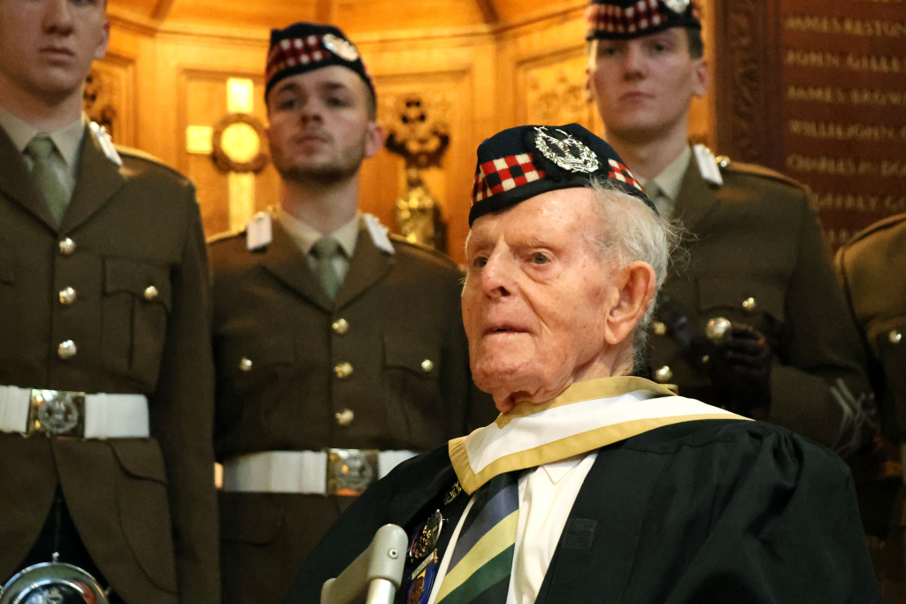 100-year-old D-Day veteran awarded honorary degree by Aberdeen University
