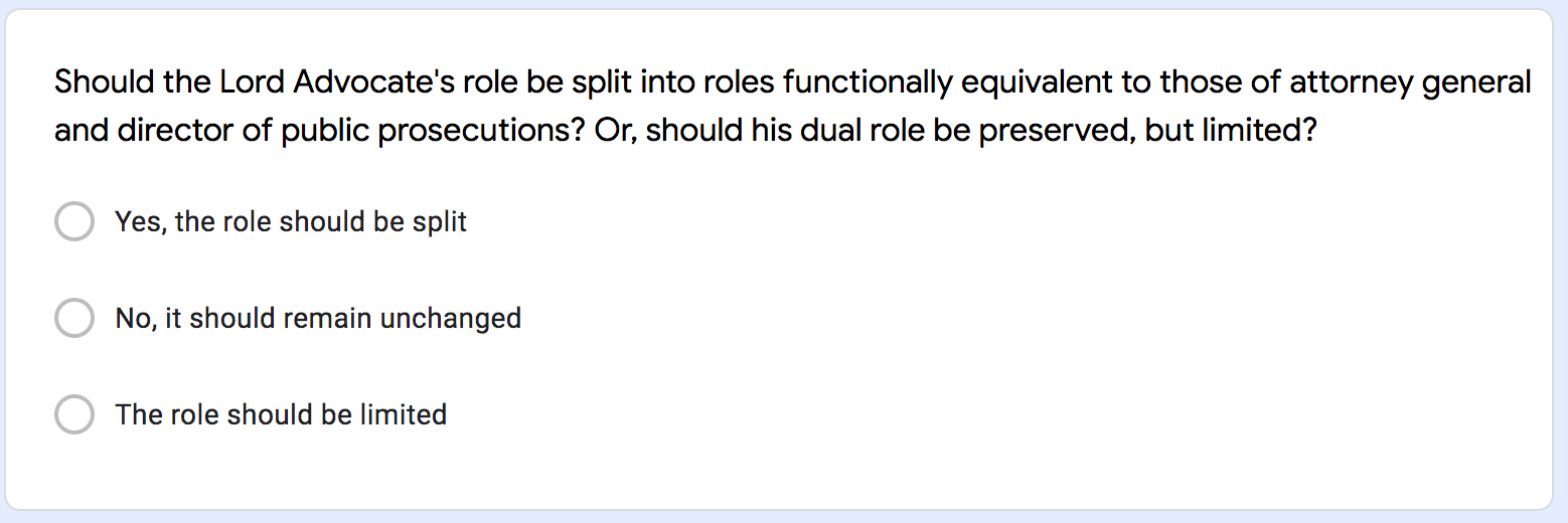 Survey: Should the role of Lord Advocate be reformed?