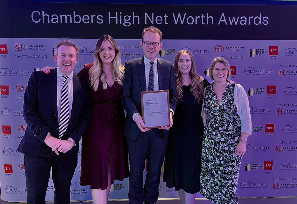 Shepherd and Wedderburn team recognised at Chambers High Net Worth Awards