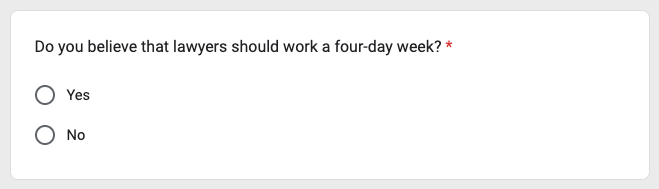 Poll: Should lawyers work a four-day week?
