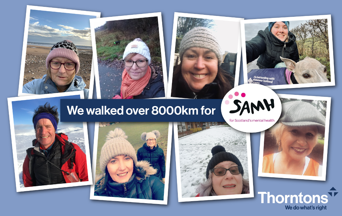 Thorntons raises £1,000 for SAMH