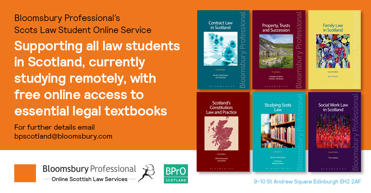 Bloomsbury Professional makes Scots law textbooks free to all students