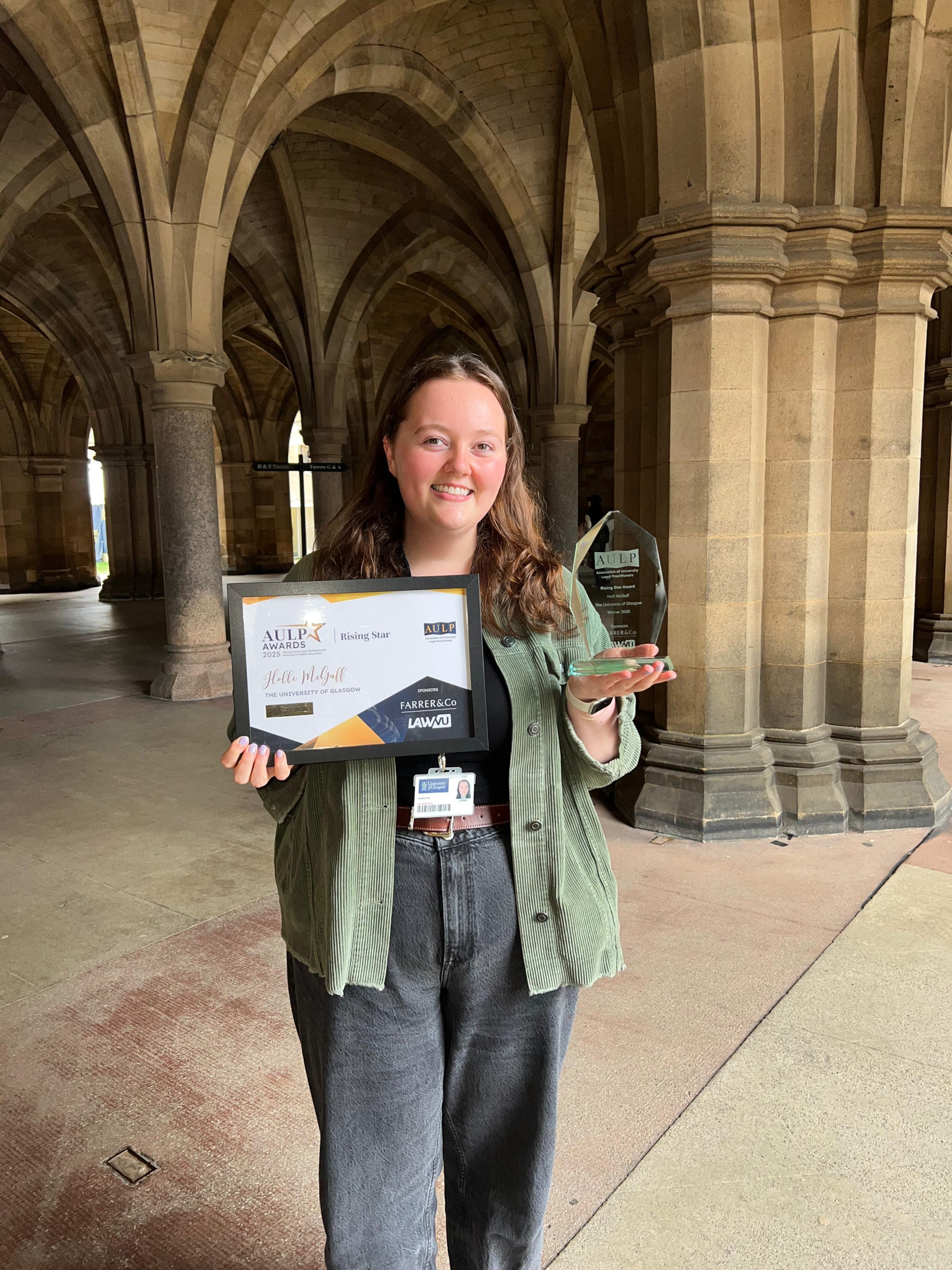 University of Glasgow trainee solicitor Holli McGuff named rising star of the year