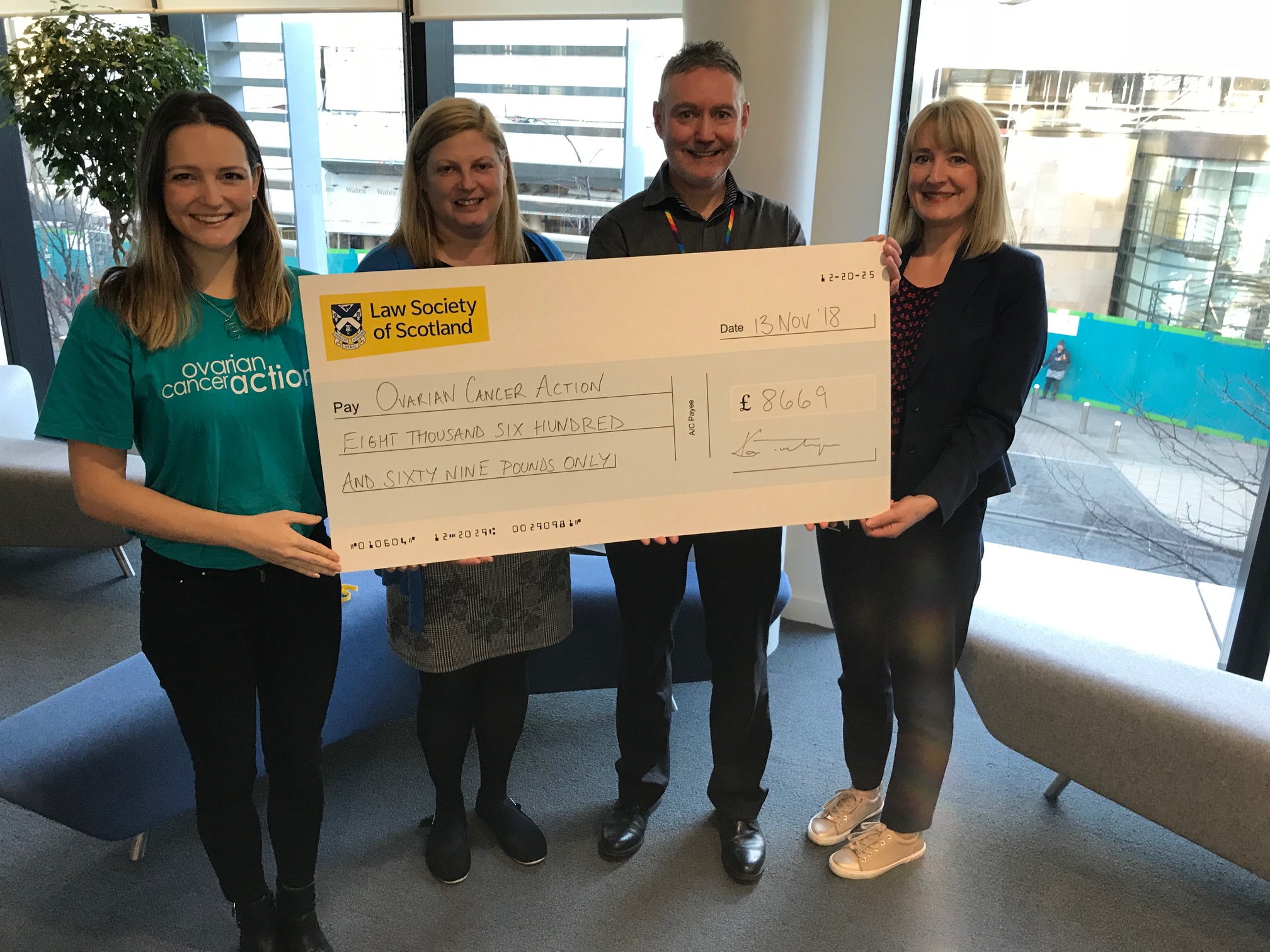 Law Society raises more than £8,500 for Ovarian Cancer Action