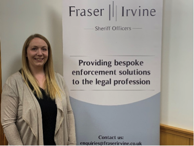 Melissa Rigby joins Fraser Irvine Sheriff Officers in Edinburgh